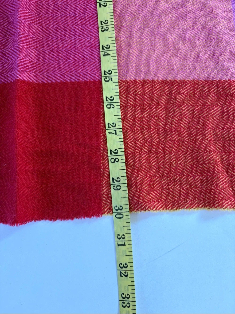 Avoca The Mill Wool Ireland Pink Orange Checkered Plaid Preppy Cozy Scatf Wrap
